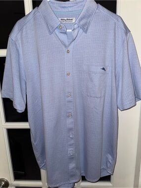 Tommy Bahama San Lucia Stretch Pale Blue Short-Sleeve Button-Down Shirt